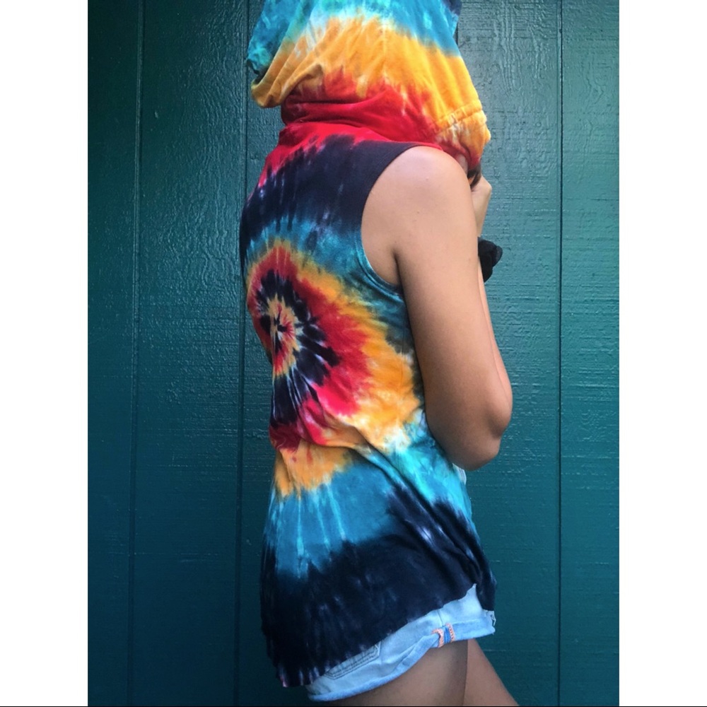 Cali Kind Tye-Dye Beach/Festival Cover Up W/ Hood